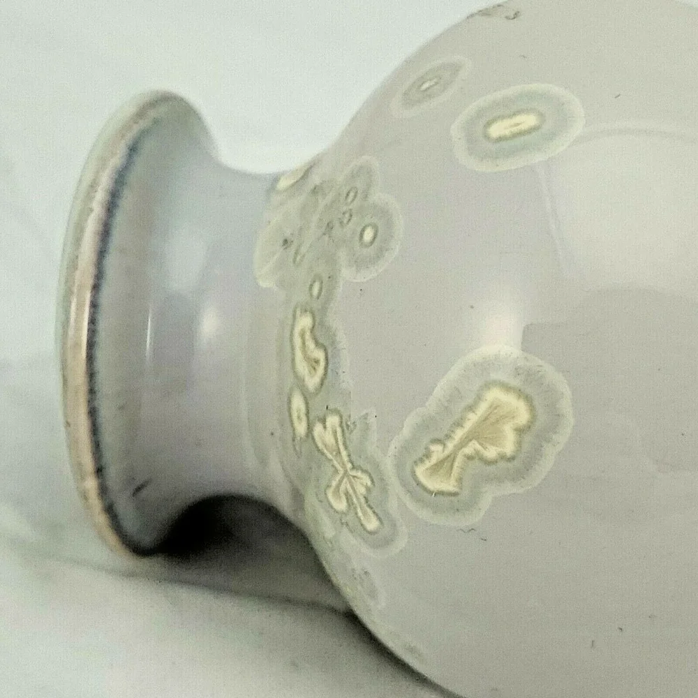 Stoneware Vase Studio Pottery Small Glaze Blue Gray Coastal Soft Beachy Marked